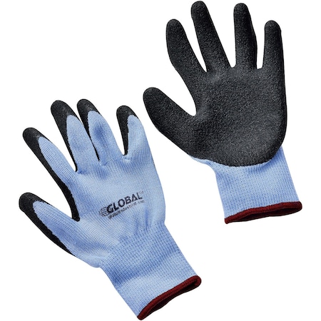 Global Industrial Coated Gloves, Polyester, Rubber, Latex, Blue, S 708348S